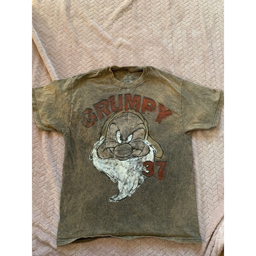 Grumpy Dwarf T Shirt Mens Size L Acid Wash Walt Disney World Disneyland Resort